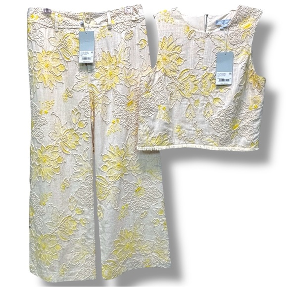 Antonio Melani Alexa Soutache Embroidered Linen Blend Wide Leg Pants NWT 6 - Picture 14 of 14